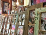 Recycled timber photo frames by stallholder Wombat Frames at the Old Bus Depot Markets