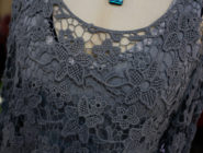 Old Bus Depot Markets Stallholder, Leonaura. Dark grey lace bodice