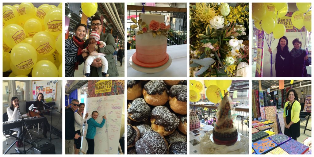 Old Bus Depot Markets - 20th Birthday Celebrations, September 2014. Collage of images