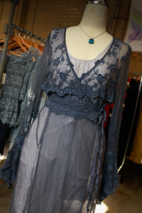 Old Bus Depot Markets Stallholder, Leonaura. Grey handmade dress
