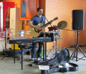 Old Bus Depot Markets Busker, GhostNoises. Performing at the amrkets.