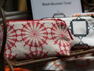 Telstra Tower inspired, hand screen printed textiles at the Old Bus Depot Markets by Stallholder, gatbi.