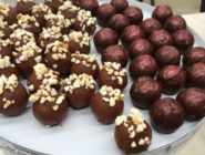 Old Bus Depot Markets stallholder Enigma Fine Chocolates, with dark chocolate ttruffles