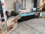 Old Bus Depot Markets Stallholder, From Small Beginnings set up at the markets with their handmade signs and products