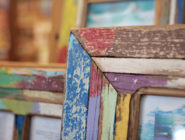 Wombats Frames colourful upcycled frames at the Old Bus Depot Markets theme event, Green Savvy Sunday