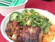 BBQ Pork Noodle Salad With Crackling at the Old Bus Depot Markets by Stallholder, East Street Canberra