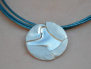 Handmade silver pendant at the Old Bus Depot Markets by stallholder for Jewel of Canberra, Brenda Clough