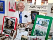 Old Bus Depot Markets Stallhodler, Anthony Hill with a selection of his books