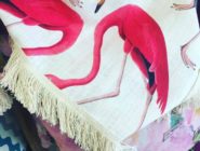 Bright Pink Flamingo Print fabric from Old Bus Depot Markets stallholder, Pink Flamingo Interiors