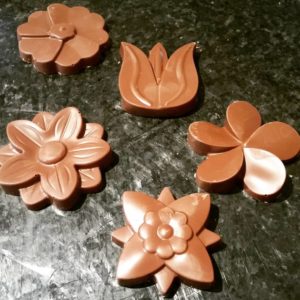 Hand crafted flower chocolate truffles by Old Bus Depot Markets stallholder, Enigma Fine Chocolates