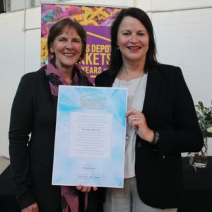 Former Old Bus Depot Markets directors, Diane Hinds and Morna Whiting.