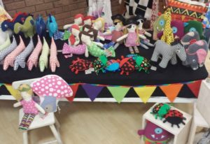 Handmade soft fabric toys by Old Bus Depot Markets stallholder, Milli and Max for little people