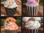 4 cupcakes bath bomb samples of Dream Butterflies Handmade Creations