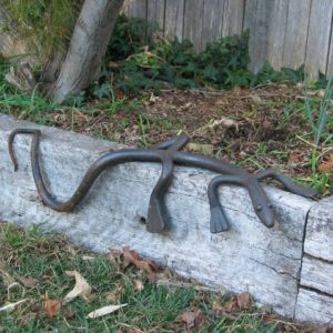 Handmade metal lizard by Old Bus Depot markets stallholder, Thomas Westra