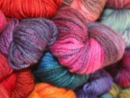 A selection of brightly coloured wool balls of the Old Bus Depot Markets for a Celebration of Wool