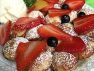 Fresh made Dutch Pancakes/Poffertjes from Old Bus Depot markets stallholder, Le'Moon/Yep