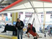 Visitors to the Old Bus Depot Markets trying the Drone Flight Academy display
